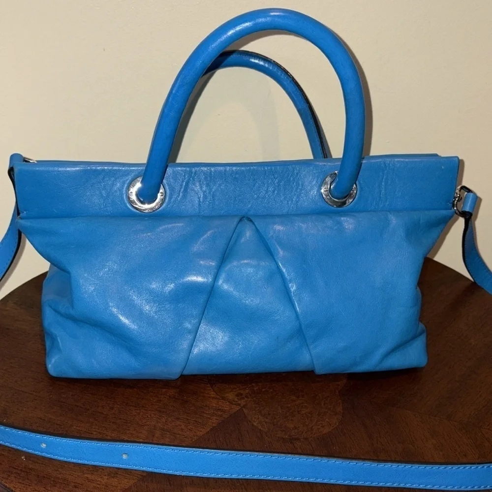Marc Jacobs  Marc by Marc Satchel Crossbody bag  smooth leather  bright blue EUC